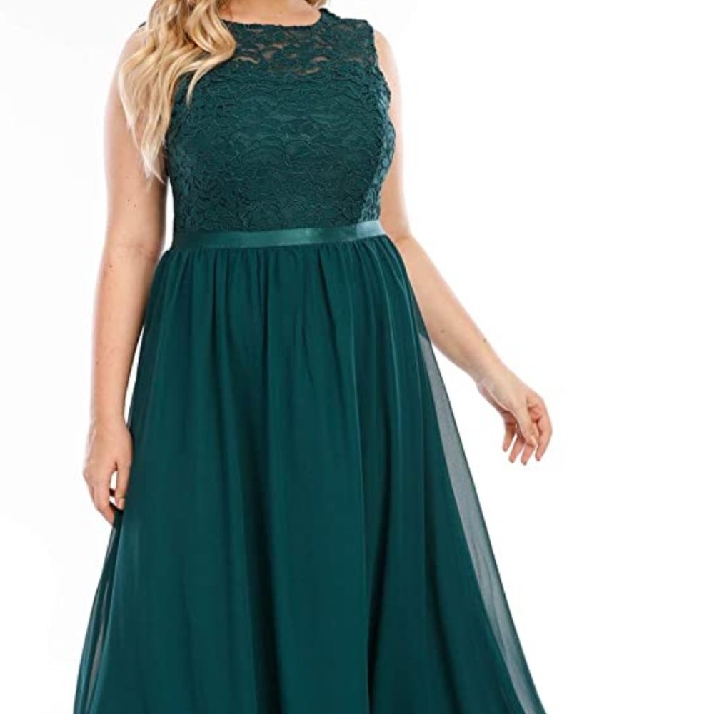 Womens Fashion Sleeveless Lace Chiffon Fit Flare Elegant Cocktail Party …